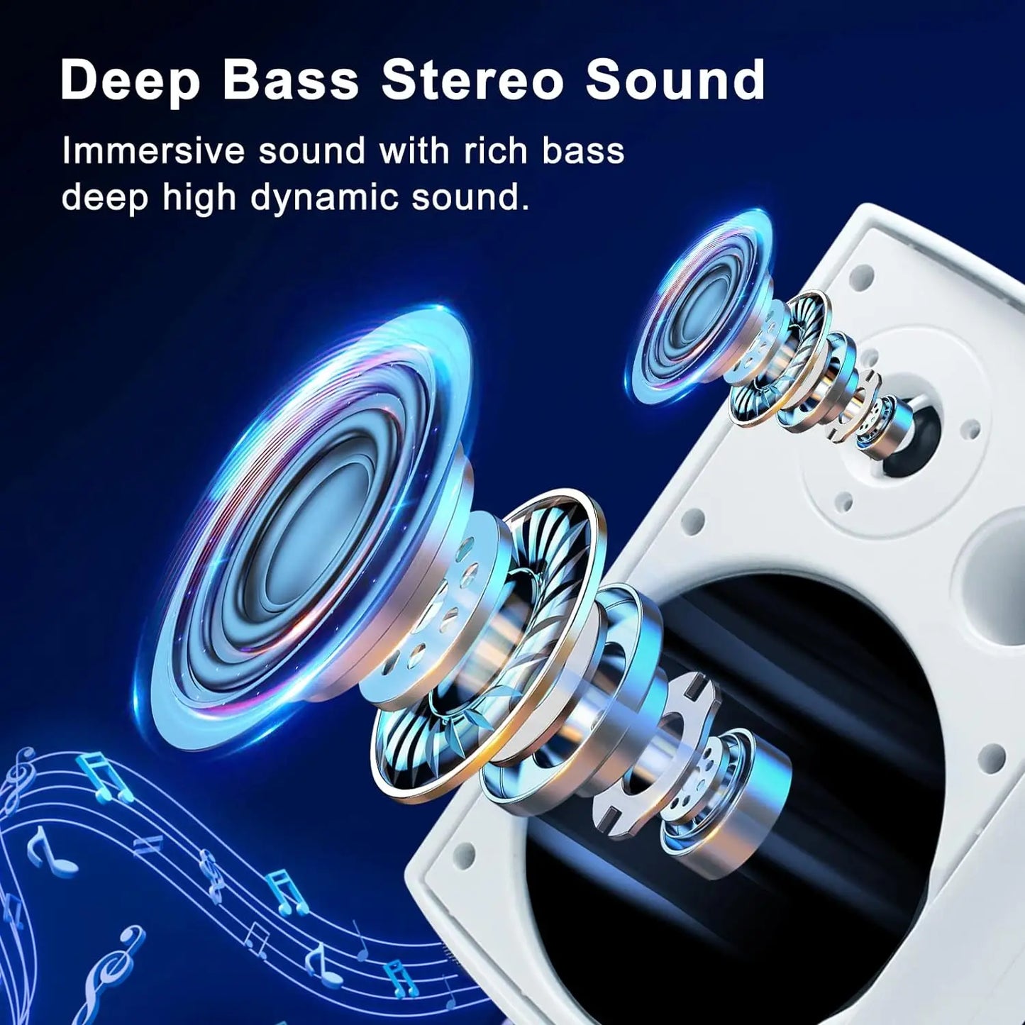 Herdio 4PCS 6.5‘’ 800W Outdoor Bluetooth Speakers Waterproof Wall Mounted Sound System With Multifunctional Amplifier For Patio