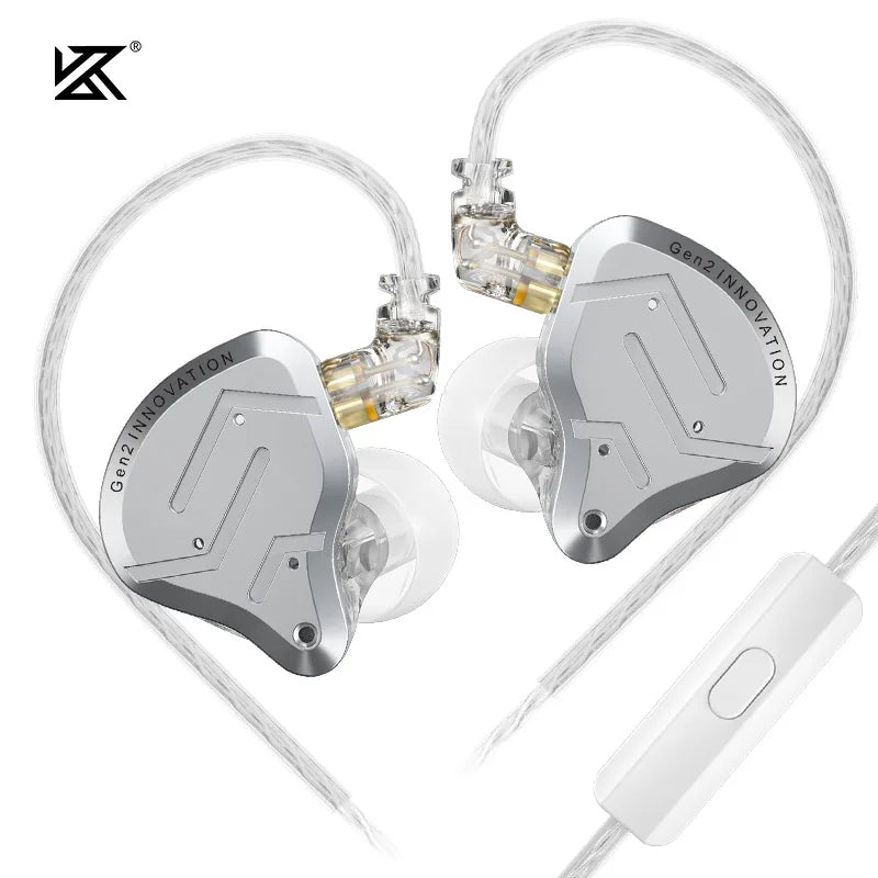 KZ-ZSN Pro 2 In Ear Metal Earphones, HiFi Bass Headphone, Monitor Earbuds, Esporte Headset Cancelamento de Ruído, 1BA + 1DD Tecn