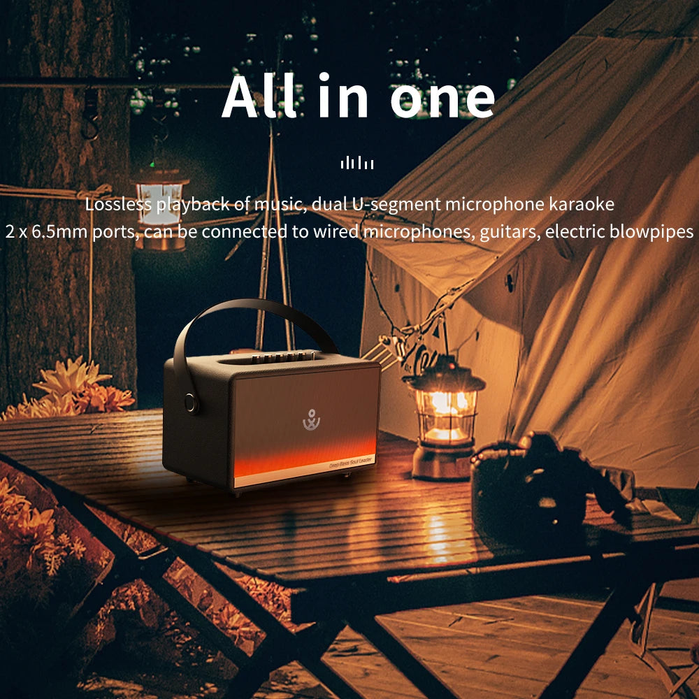 XDOBO Mirage 130W High Power Portable Wireless Bluetooth-Compatiable Speaker Home Karaoke Sound Box 10400mAh Power Bank Function
