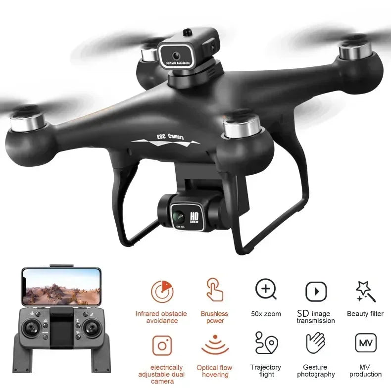 2025 New S116 MAX 8K Drone 3 Batteries+WIFI FPVDual Camera Ptical Flow 360° Obstacle Avoidance Brushless Motor RC Quadcopter