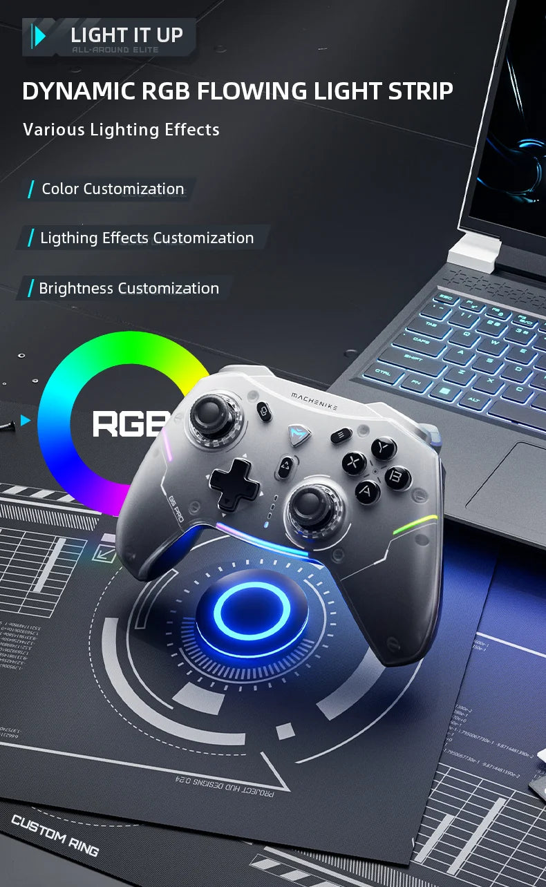 Machenike G5 Pro Gamepad Wireless Hall Trigger&Joystick Mecha-Tactile Buttons Gaming Controller For Switch PC Android IOS
