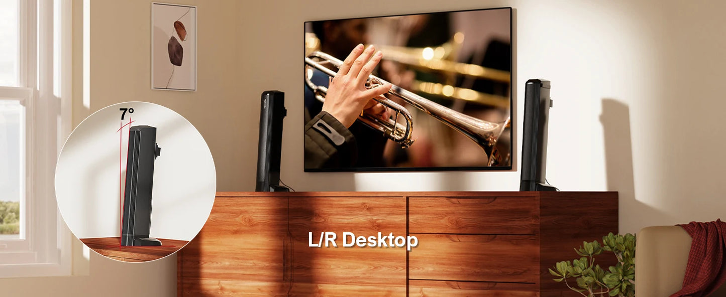 ULTIMEA 100W 2.2ch TV Sound Bar, 2-in-1 Detachable Bluetooth Soundbar for TV, Bass Adjustable, 3 EQ Modes, Apollo S40 Series
