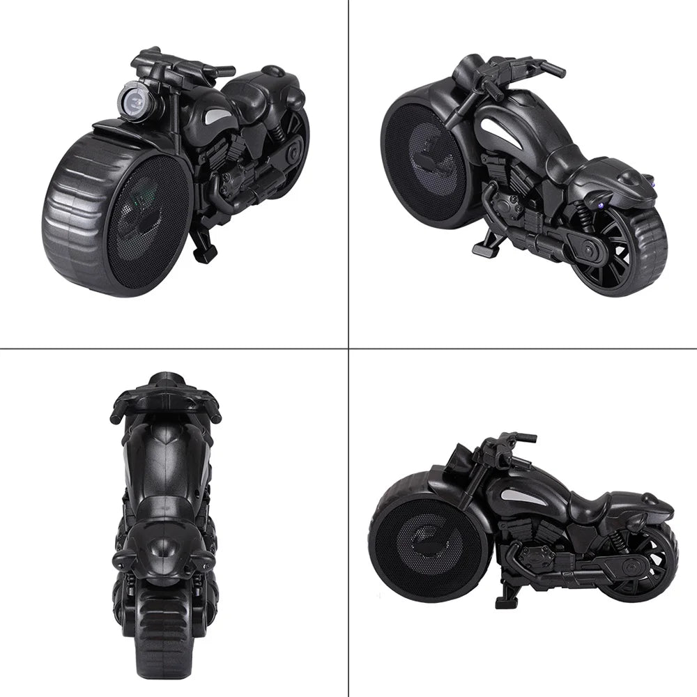 Bluetooth Speaker Motorcycle Replica Retro Ride FM Radio TWS LED Party Lights Tws Rechargeable USB TF Outdoor Speaker