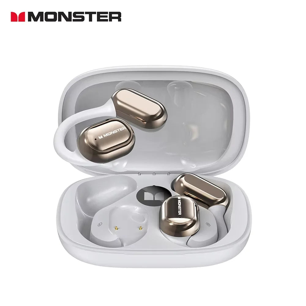 Monster AC100 Open Ear Wireless Bluetooth Headphones HIFI Sound Quality HD Call Music Earphones Waterproof Sports Touch Earbuds