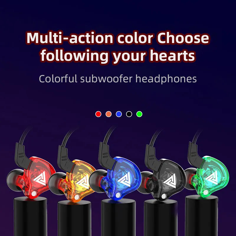 QKZ AK6 In Ear Earphone 6 Dynamic Driver Unit Headphone With Mic Stereo Sports HiFi Subwoofer Headset Monitor Earbuds For iPhone