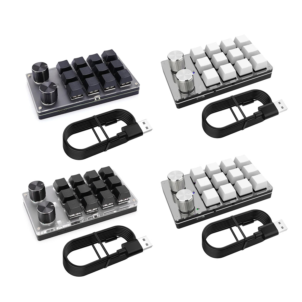 USB Custom Keyboard Volume Button Knob Programming Macro Gaming Hotswap Keypad Mechanical Red Switch Keyboard 3/9/12 Key