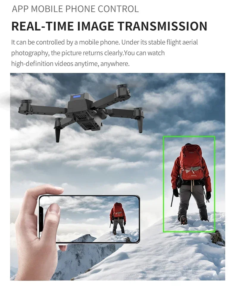 E99Pro 4K FPV Drone 2025 Newest 1080P HD Camera WiFi Live Video Foldable RC Quadcopter Altitude Hold Headless Mode Easy to Fly