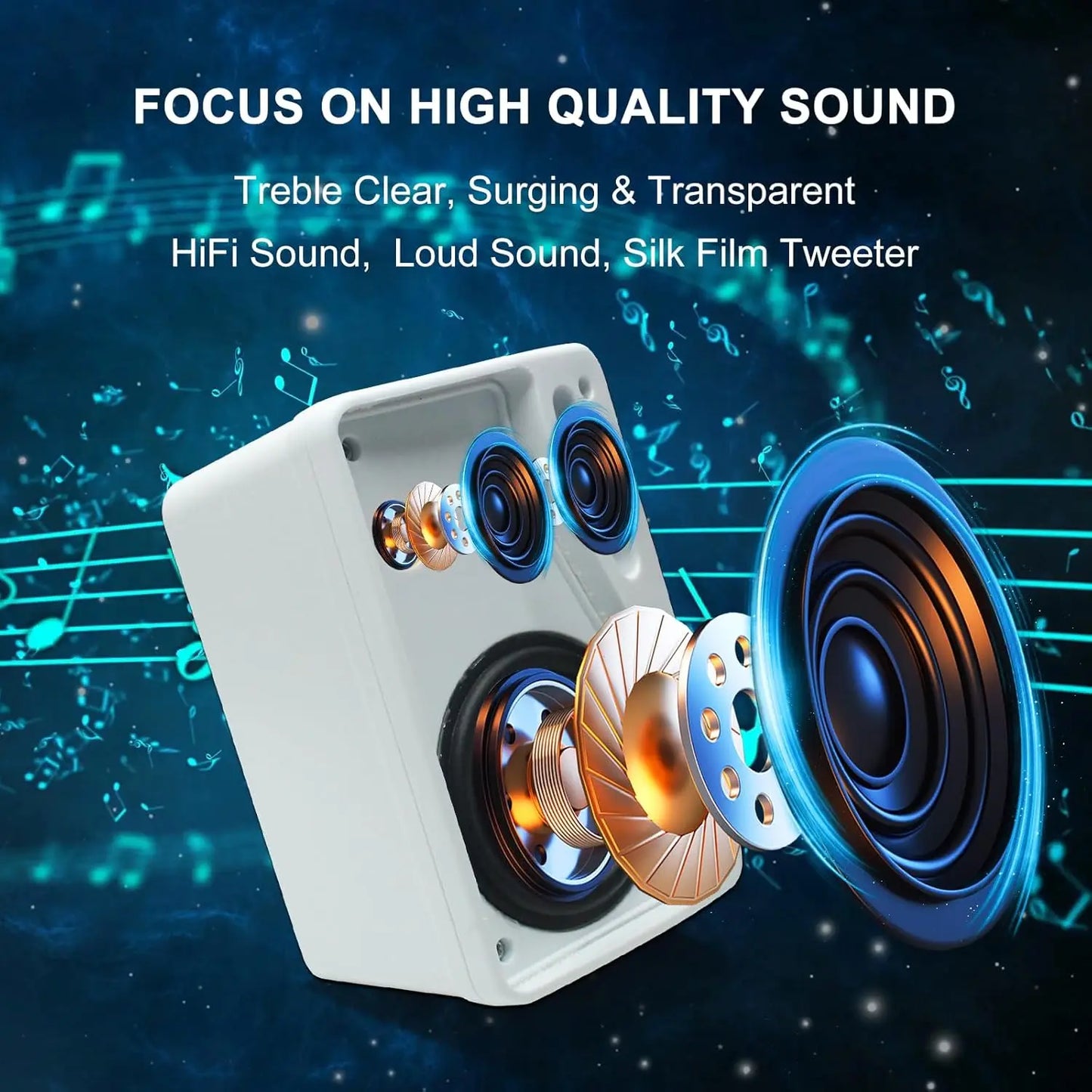 Herdio 2PCS 3.5'' Passive Outdoor Speakers Wired Waterproof 200W 3 Way Premium Mountable Wall Mount Speakers For Patio Boat Home