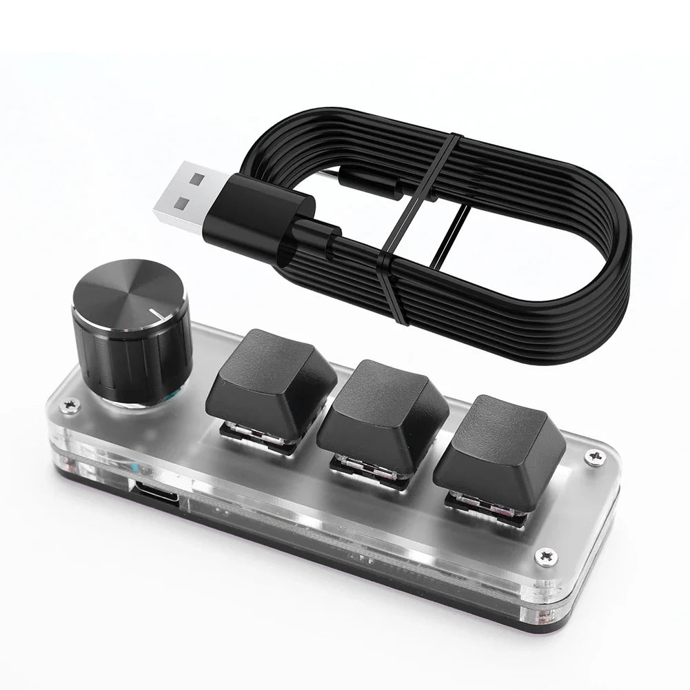 USB Custom Keyboard Volume Button Knob Programming Macro Gaming Hotswap Keypad Mechanical Red Switch Keyboard 3/9/12 Key
