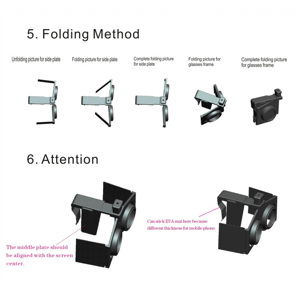 Plastic Virtual Reality VR Glasses Movies Games Nearsighted VR Glasses Kits Foldable Virtual Reality VR Glasses for Mobile Phone