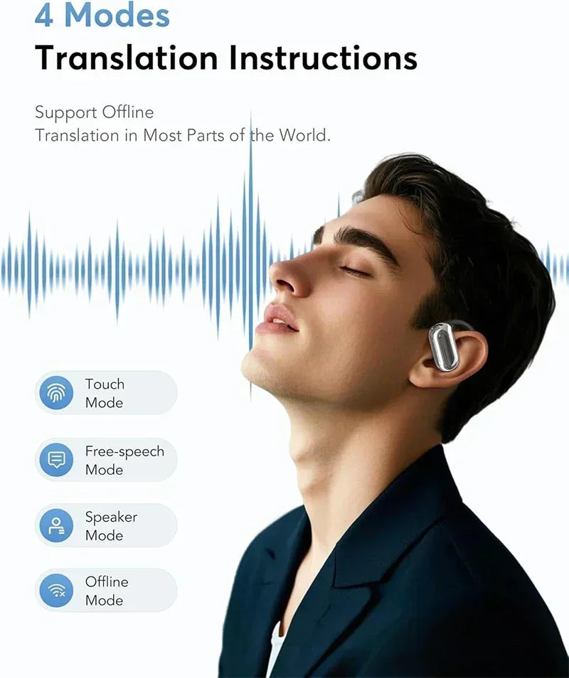 UYUXIO Real Time Ai Translation Wireless Earphone with 144 Languages Translator Earbuds OWS Headphones Ear Buds for Travel