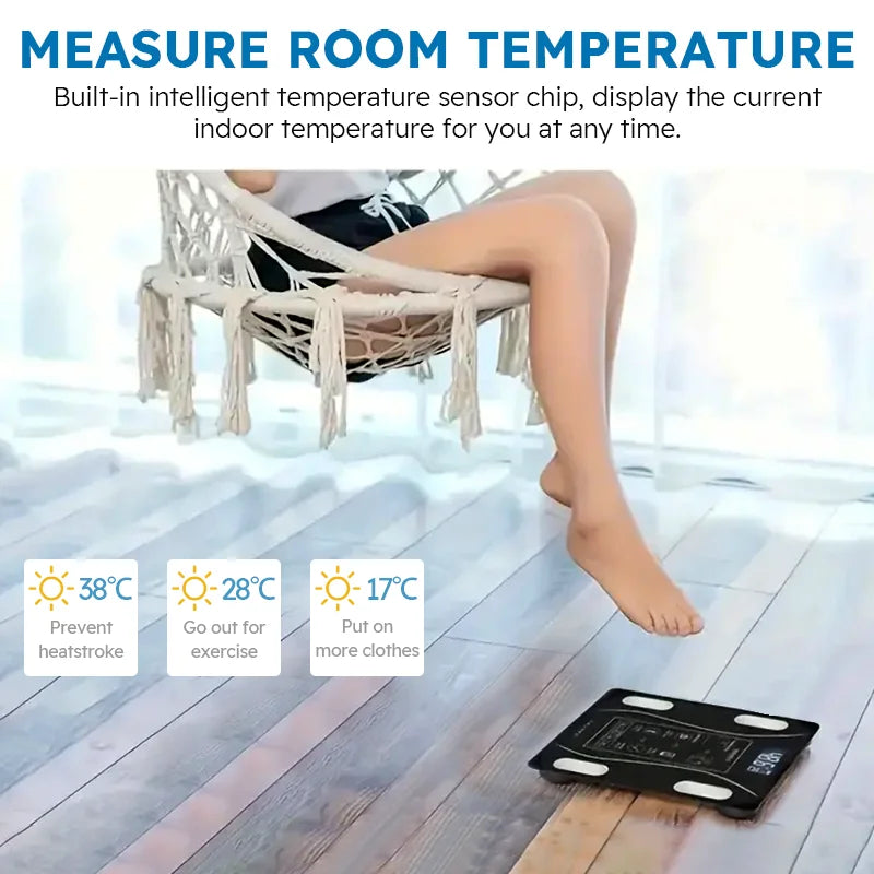 Intelligent Bathroom Scale, Digital Body Scale, With Backlit LED Display Screen And Sturdy Tempered Glass Suitable for home use