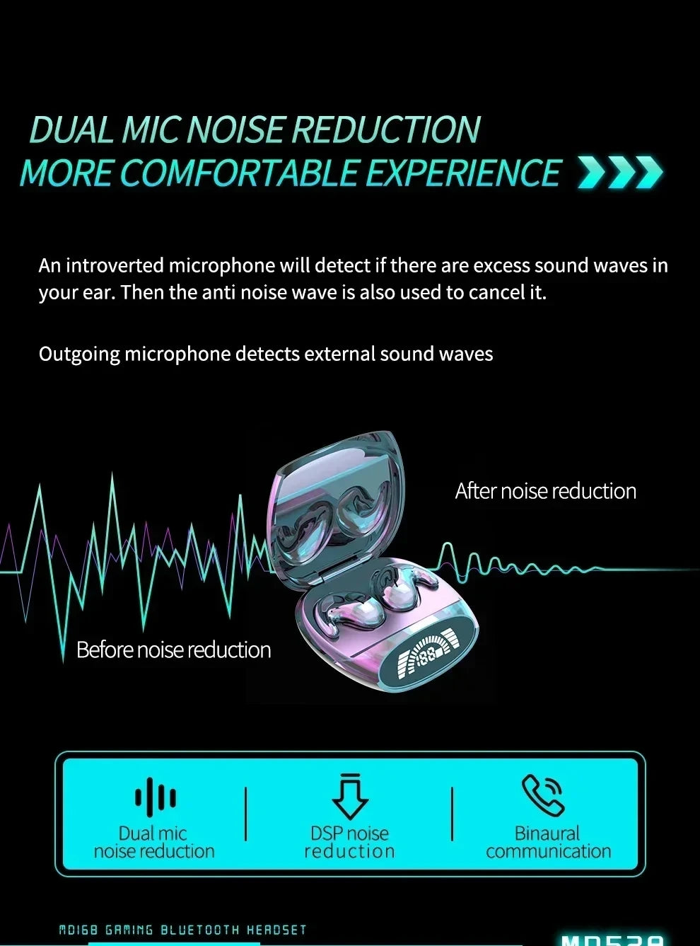 Wireless Bluetooth Earphone Noise Cancelling Earbuds in Ear Buds Mini TWS Headphone Headset Blutooth Phone Blootooth Cellphone