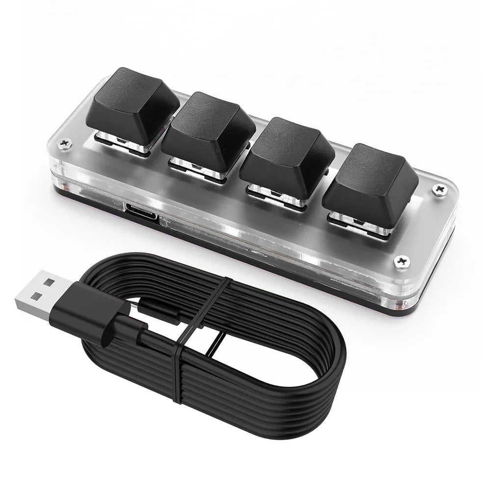 USB Custom Keyboard Volume Button Knob Programming Macro Gaming Hotswap Keypad Mechanical Red Switch Keyboard 3/9/12 Key
