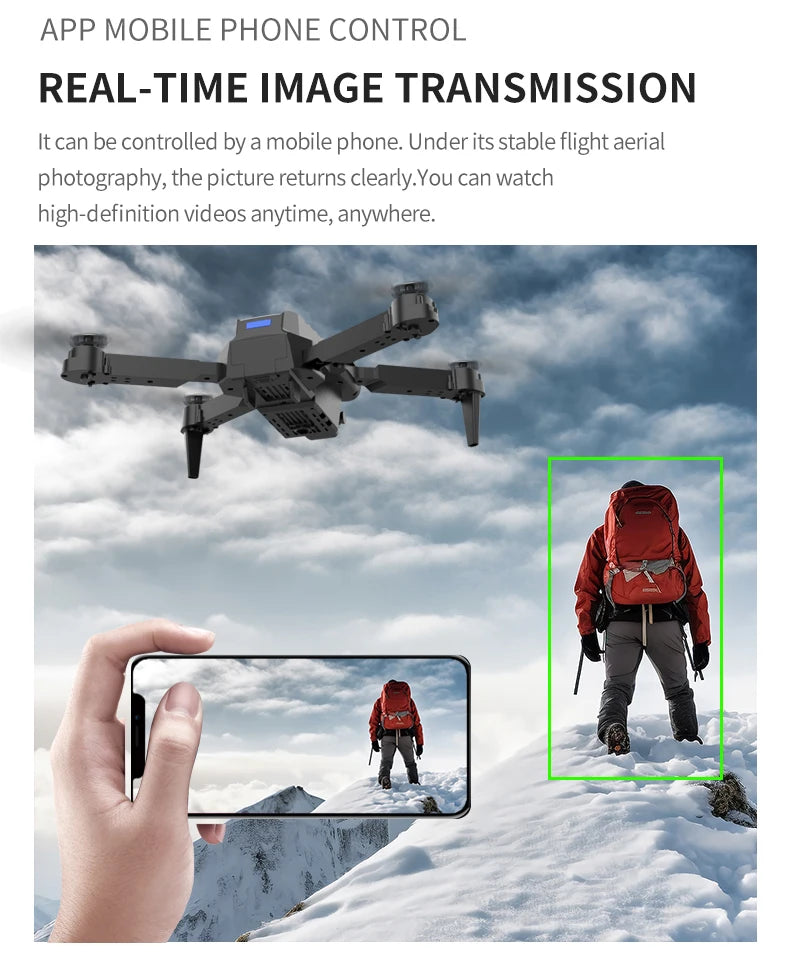 E99 PRO Drone with Flash Professional HD Dual Camera WIFI Obstacle Avoidance RC Helicopters Aerial Photography Quadcopter