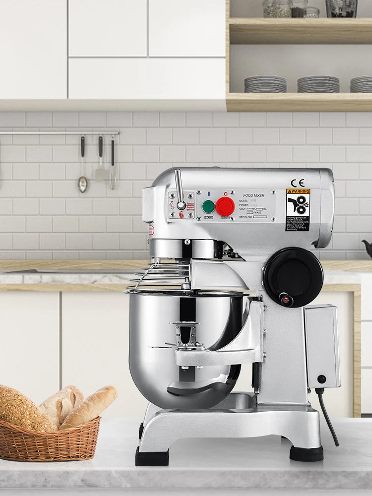 SucceBuy 10-30L Electric Dough Machine Stainless Steel Commercial Cream Egg Whisk Mixer Processor Kitchen Food Stand Blender