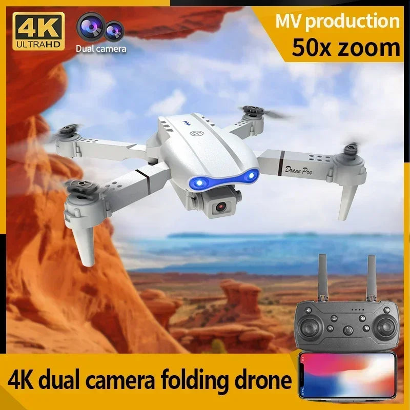 E99Pro 4K FPV Drone 2025 Newest 1080P HD Camera WiFi Live Video Foldable RC Quadcopter Altitude Hold Headless Mode Easy to Fly