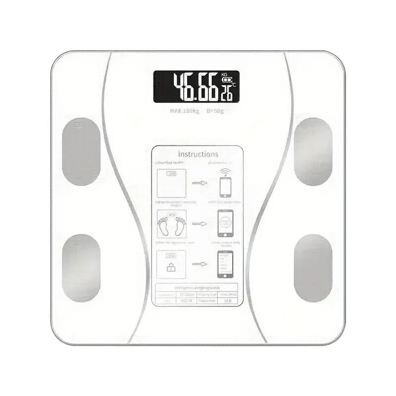 Intelligent Bathroom Scale, Digital Body Scale, With Backlit LED Display Screen And Sturdy Tempered Glass Suitable for home use
