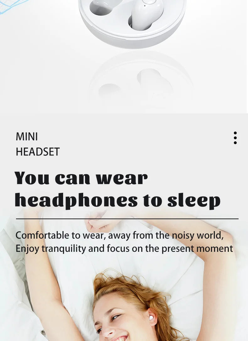 SK31 Mini Sleeping 5.4 Bluetooth Earphone Wireless Headphones Sport Running Invisible Earbuds HIFI Bass For Xiaomi Redmi Headset