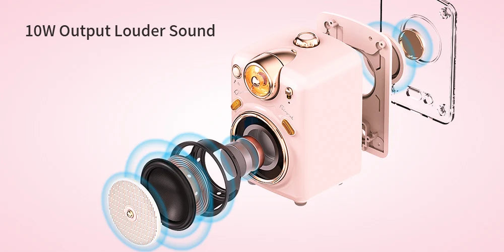 Divoom Fairy-OK Retro Mini Karaoke Speaker with Microphone Karaoke Function with Voice Change, FM Radio, TF Card