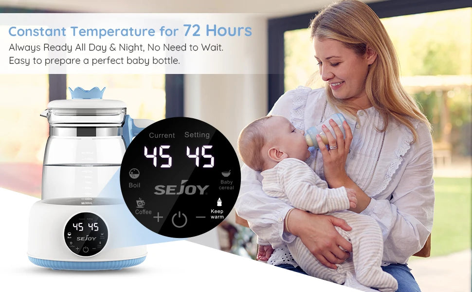 Bottle Warmer comfyer, Baby Bottle Warmer with LCD Display and Timer,110v 600W Electric Baby Formula Kettle for Boil,Coffee,Tea