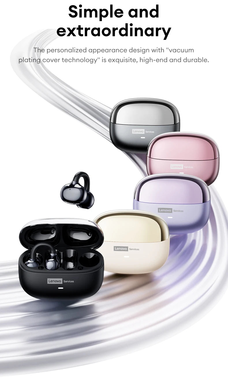 Original Lenovo LE302 Bluetooth Earphones HiFi Sound Ear Clip Earbuds Sports Music Long Battery Life Wireless Headphones Choice