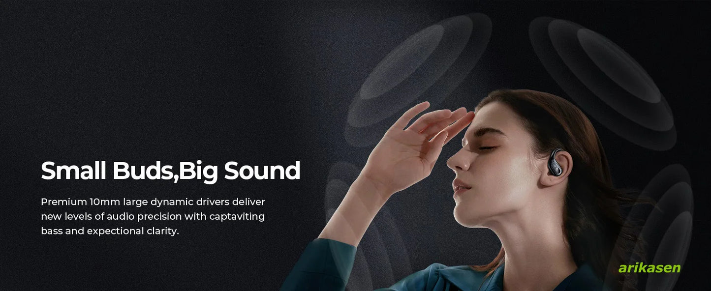 Bluetooth Headphones Wireless Earbuds 5.3 Sports Earbuds 75H Playtime IPX7 Waterproof LED Power Display Over Ear Buds Deep Bass