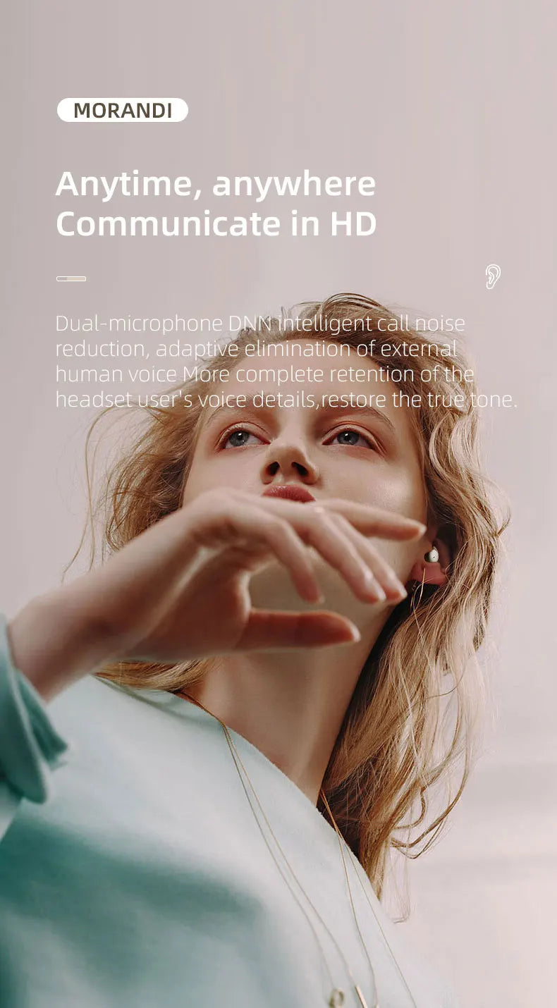 Wireless Bluetooth Earphone Noise Cancelling Earbuds Headphone Headset Blutooth Phone Cellphone in Ear Buds Mini TWS Blootooth