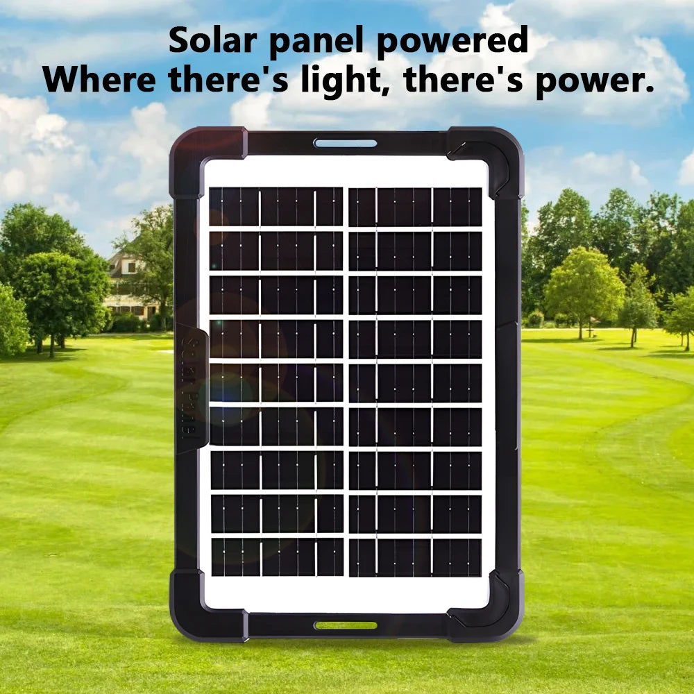 New Rechargeable Fan with 6V 3.5W Solar Panel, USB port,LED light and 2 Free Bulbs 3 Wind Speeds Outdoor Portable Camping Fan