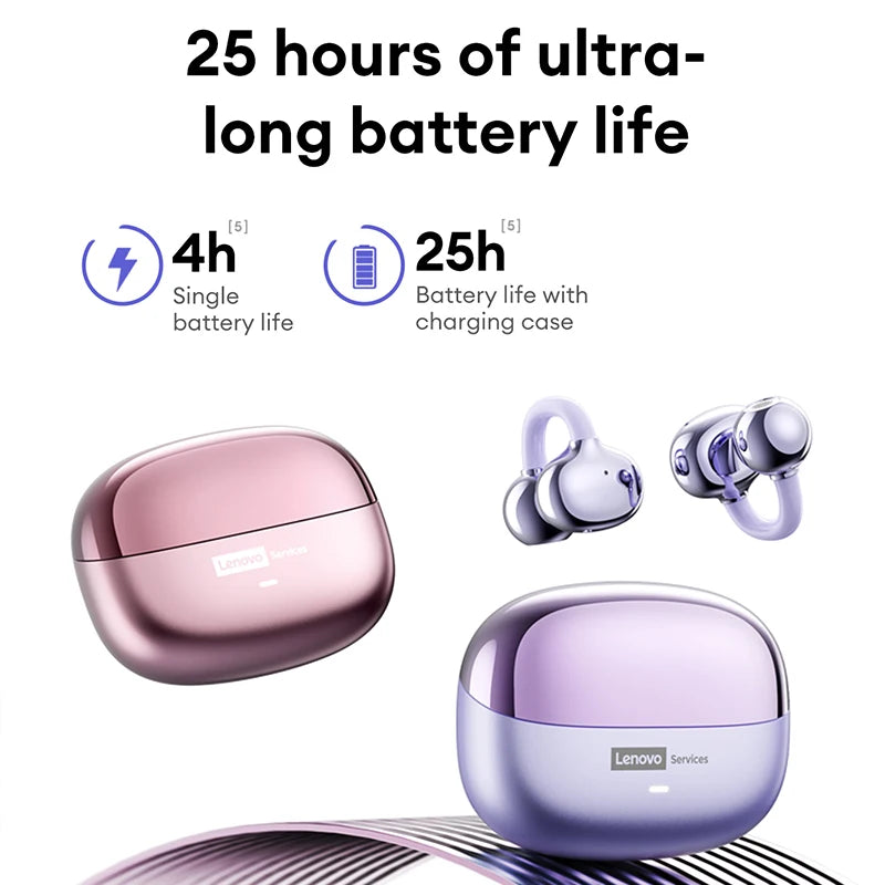 Original Lenovo LE302 Bluetooth Earphones HiFi Sound Ear Clip Earbuds Sports Music Long Battery Life Wireless Headphones Choice