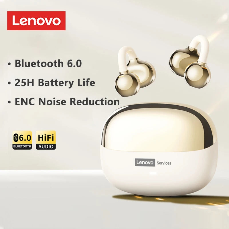 Original Lenovo LE302 Bluetooth Earphones HiFi Sound Ear Clip Earbuds Sports Music Long Battery Life Wireless Headphones Choice