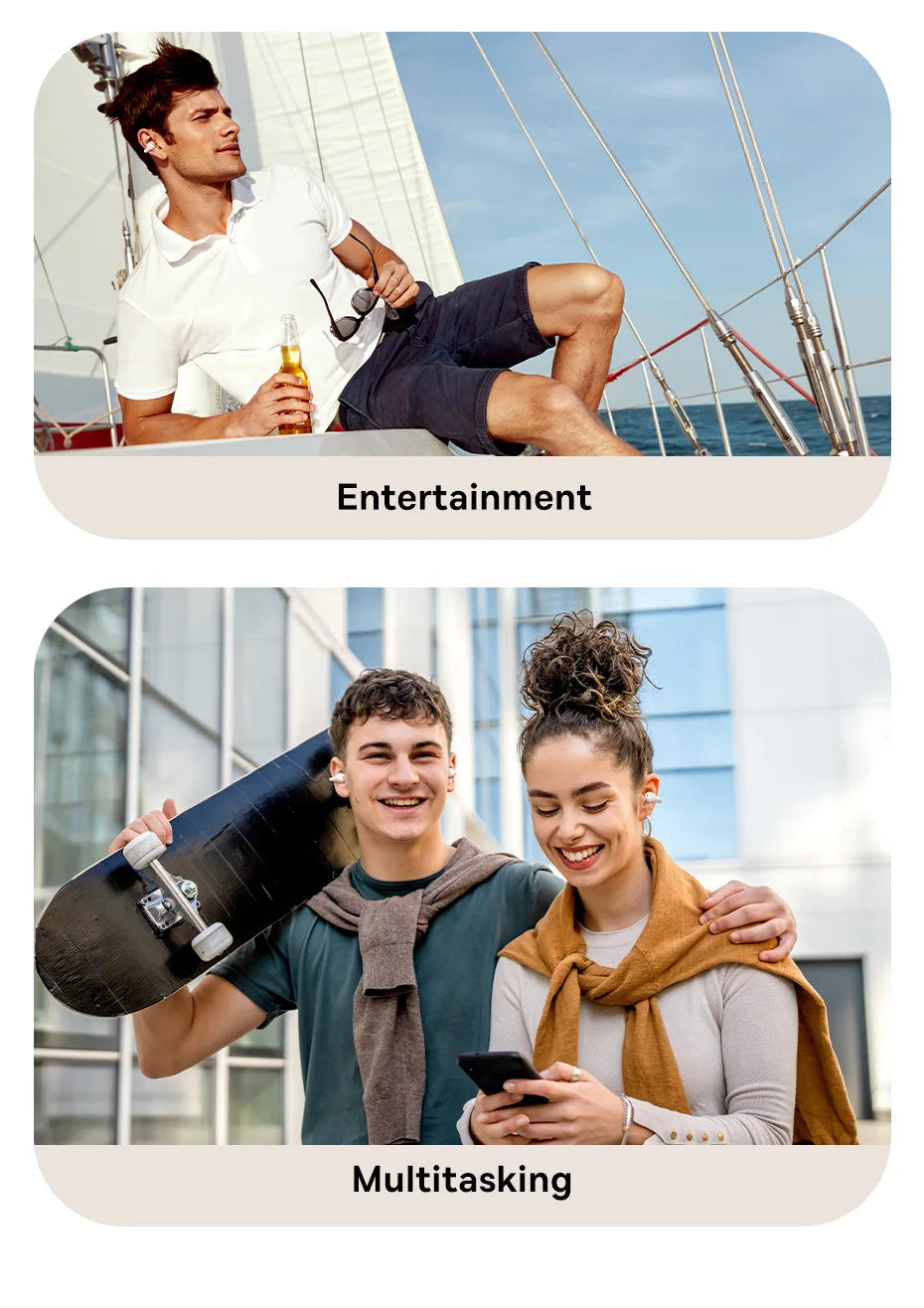 Baseus Bass 15 Clip Open Ear Earphones Wireless Bluetooth 5.4 Ear Clip Earphones Ear Sports TWS Earbuds 2-Mic ENC Headphones