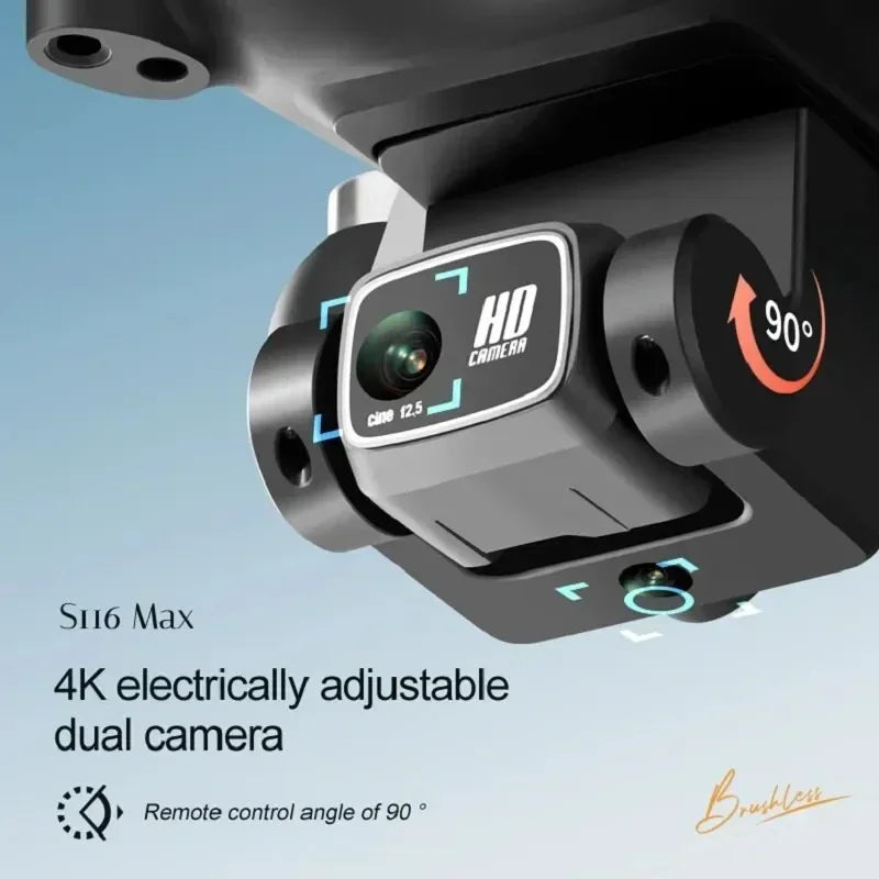 2025 New S116 MAX 8K Drone 3 Batteries+WIFI FPVDual Camera Ptical Flow 360° Obstacle Avoidance Brushless Motor RC Quadcopter