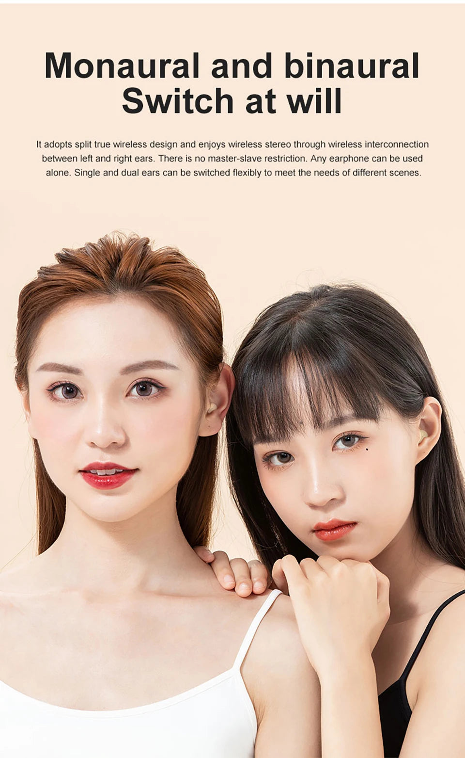 MZYDM Mini Earbuds TWS Wireless Bluetooth Sleep Hidden In Ear Earphones X21S Invisible Sports Waterproof Headphones Built-in Mic