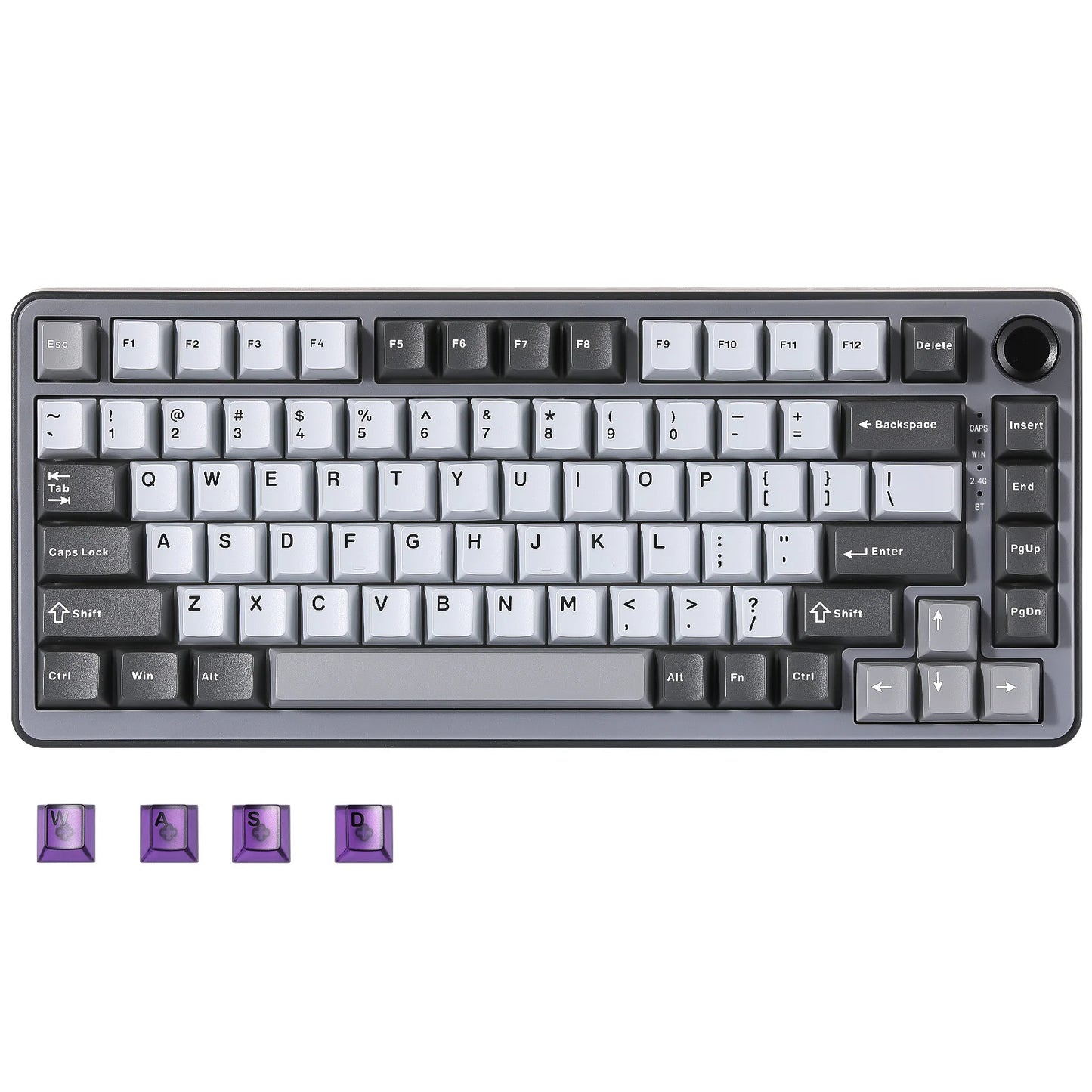 YUNZII B75 PRO 82-Key Wireless Mechanical Gaming Keyboard, Gasket Hot Swap Custom RGB 75% BT/Type-C/2.4G Creamy Knob Keyboard