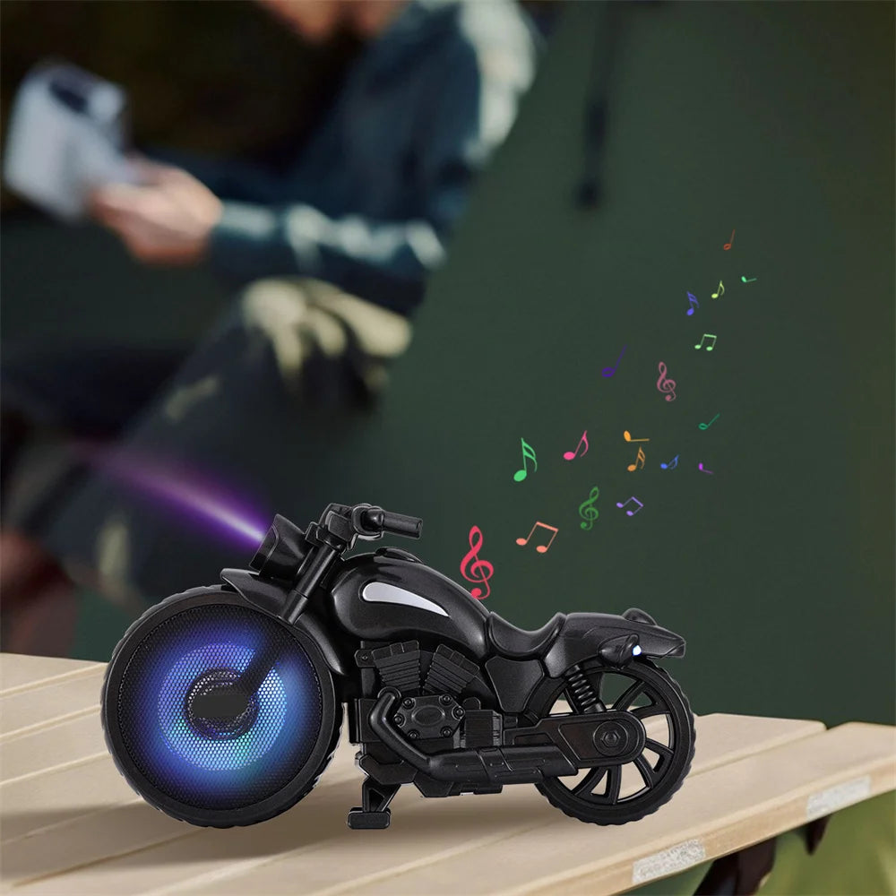 Bluetooth Speaker Motorcycle Replica Retro Ride FM Radio TWS LED Party Lights Tws Rechargeable USB TF Outdoor Speaker