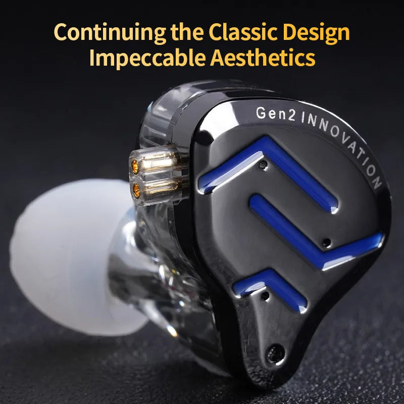KZ-ZSN Pro 2 In Ear Metal Earphones, HiFi Bass Headphone, Monitor Earbuds, Esporte Headset Cancelamento de Ruído, 1BA + 1DD Tecn