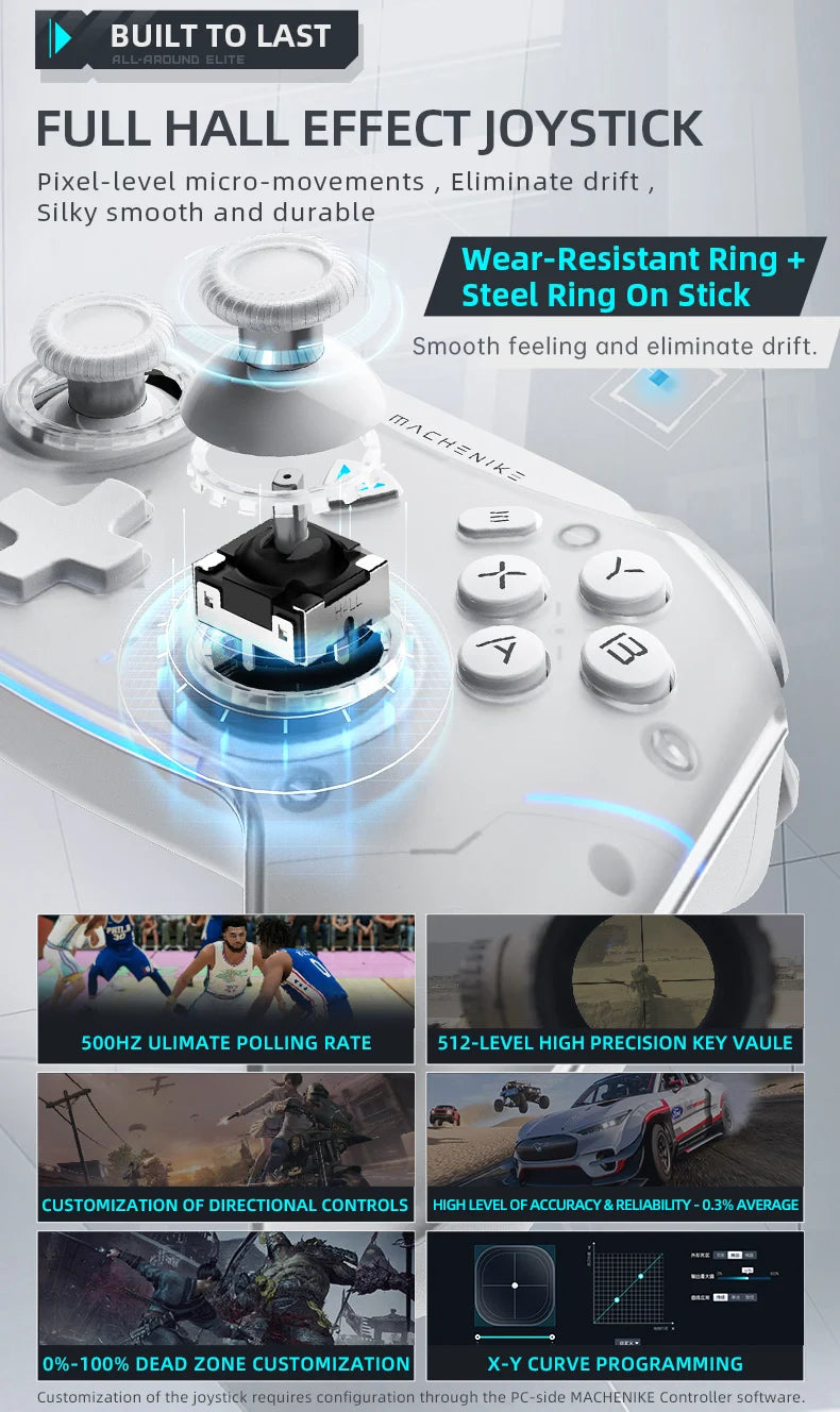 Machenike G5 Pro Gamepad Wireless Hall Trigger&Joystick Mecha-Tactile Buttons Gaming Controller For Switch PC Android IOS