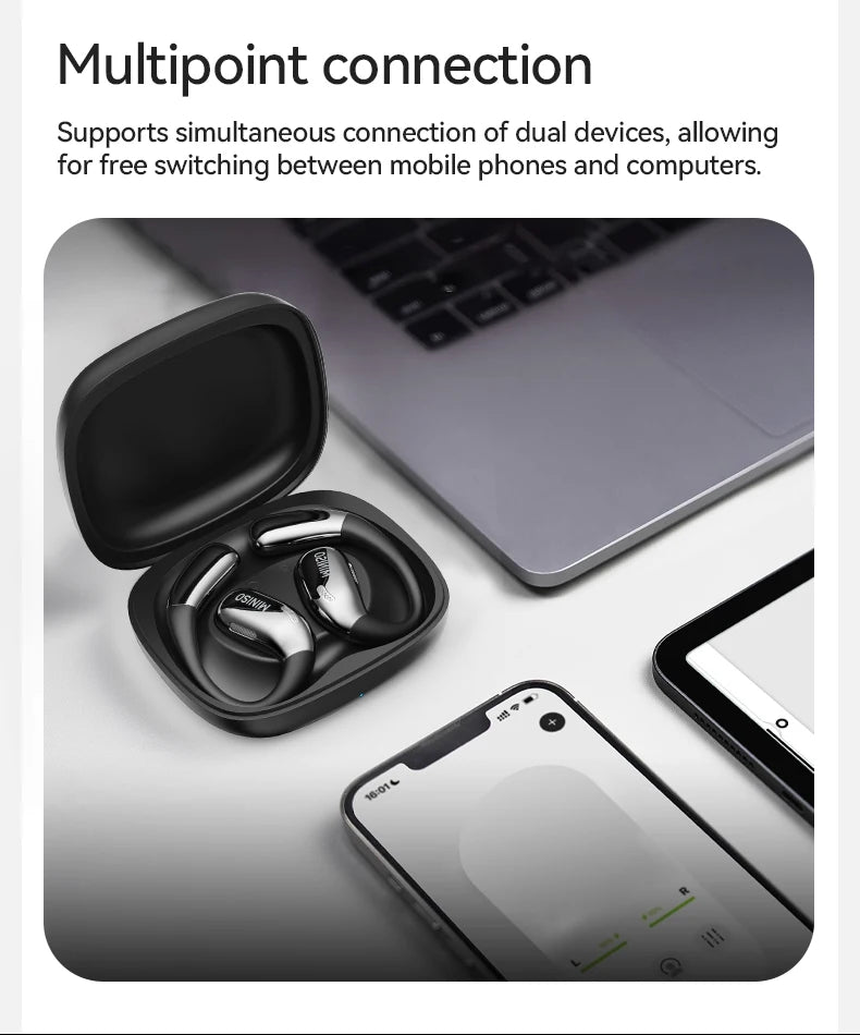 MINISO X28 Bluetooth Headset 5.4 Sports Headset Button Control Noise Cancelling Foldable Ear Hanging Headphones 48 Hours Of Lon
