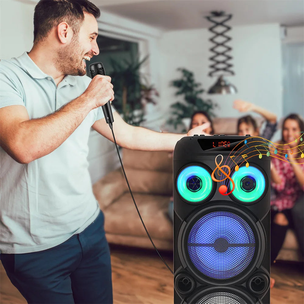 4000W Portable Bluetooth Speaker 3*8"Subwoofer Heavy Bass Sound System Party karaoke for Wireless Boombox Loud Speaker