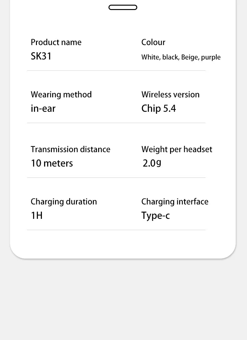 SK31 Mini Sleeping 5.4 Bluetooth Earphone Wireless Headphones Sport Running Invisible Earbuds HIFI Bass For Xiaomi Redmi Headset
