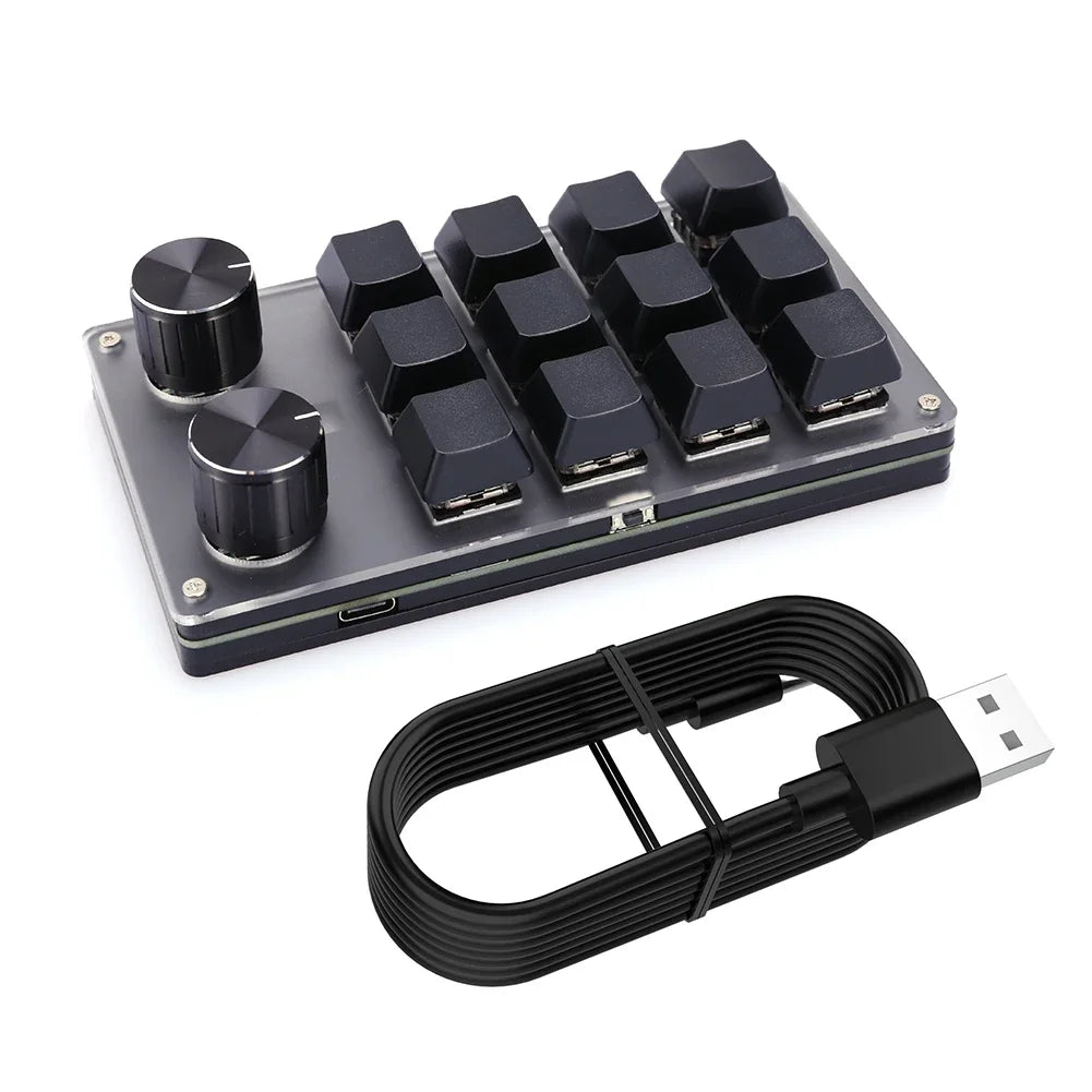 USB Custom Keyboard Volume Button Knob Programming Macro Gaming Hotswap Keypad Mechanical Red Switch Keyboard 3/9/12 Key