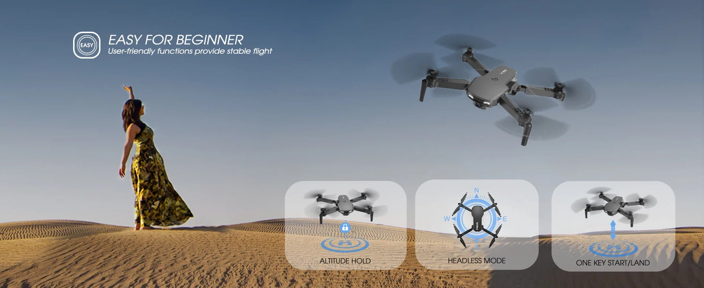 2 Batteries K10 MAX: 3 Camera Remote Control Drone with SD Three ESC Camera Optical Flow Positioning 360° Obstacle Avoidance 2.4