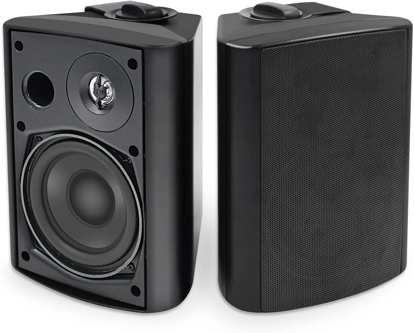 Herdio 2PCS 5.25‘’ 300 Watts Passive Wired Indoor Outdoor Patio Deck Speakers All Weather Wall Mount System For Patio Garden