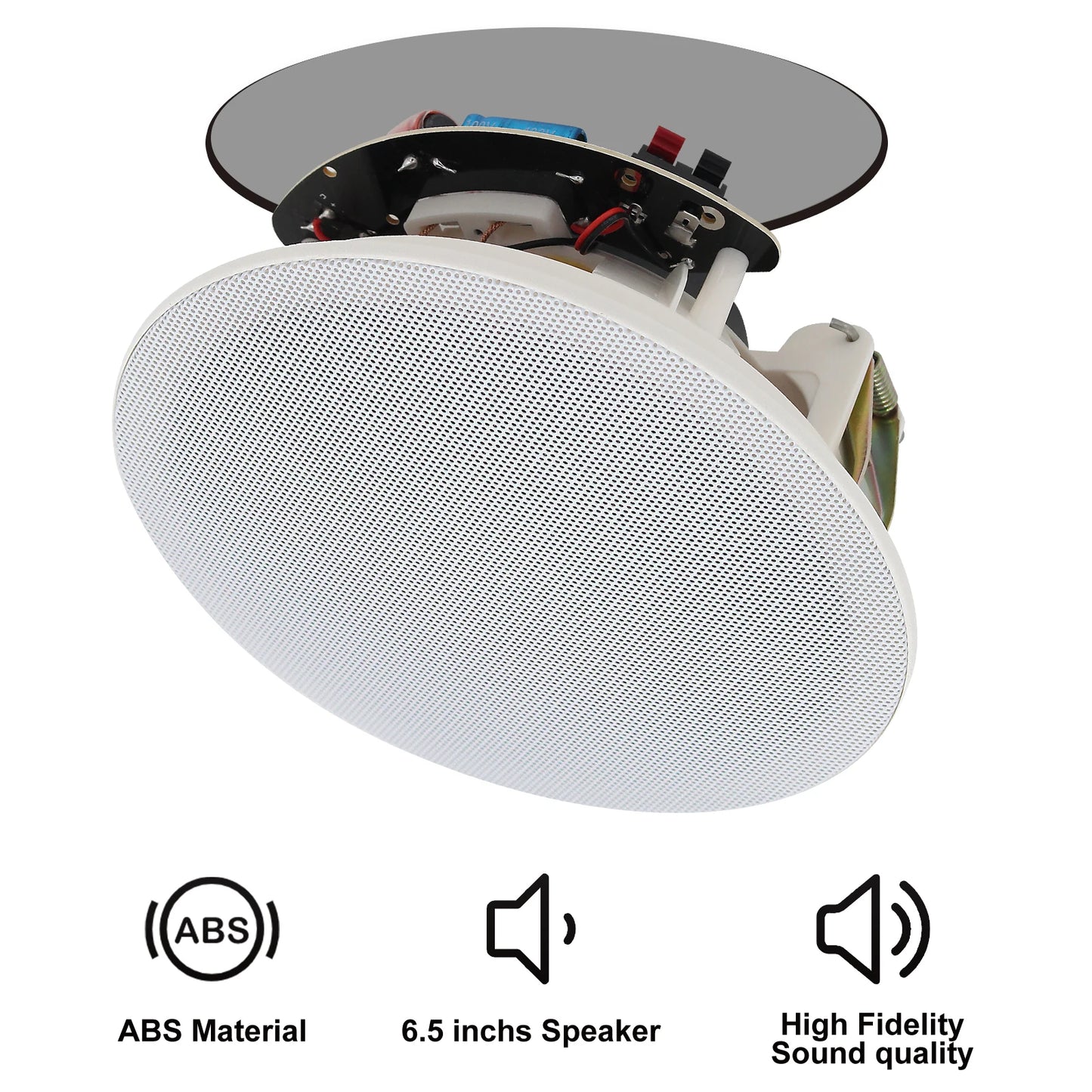 Herdio 6.5" 4 PCS Ceiling Speakers Home recessed Speaker System Max Power 600 Watts for Kitchen,Bedroom,Bathroom,Covered Patio