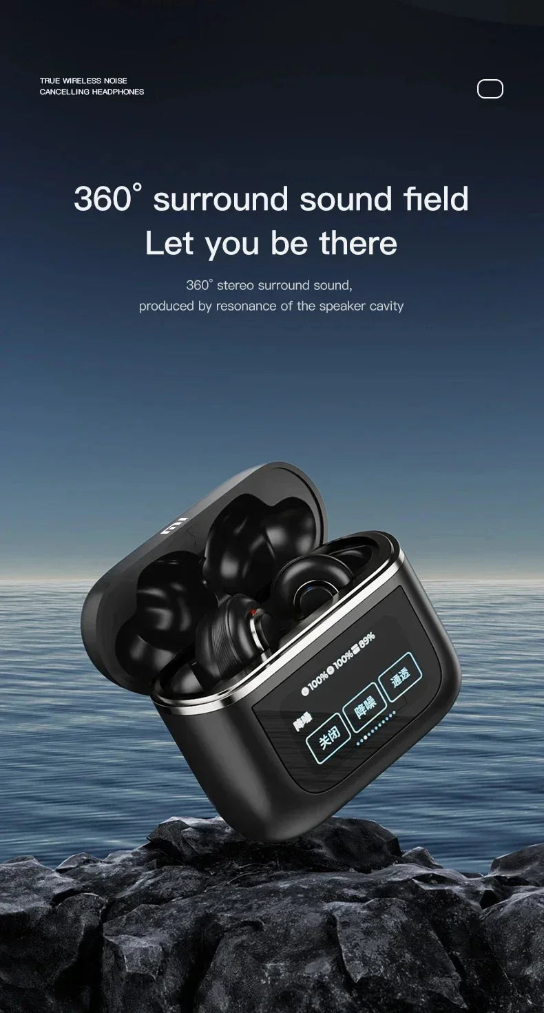 Xiaomi TWS V8 ANC+ENC wireless Bluetooth noise cancelling headphones with microphone, in ear touch screen headphones