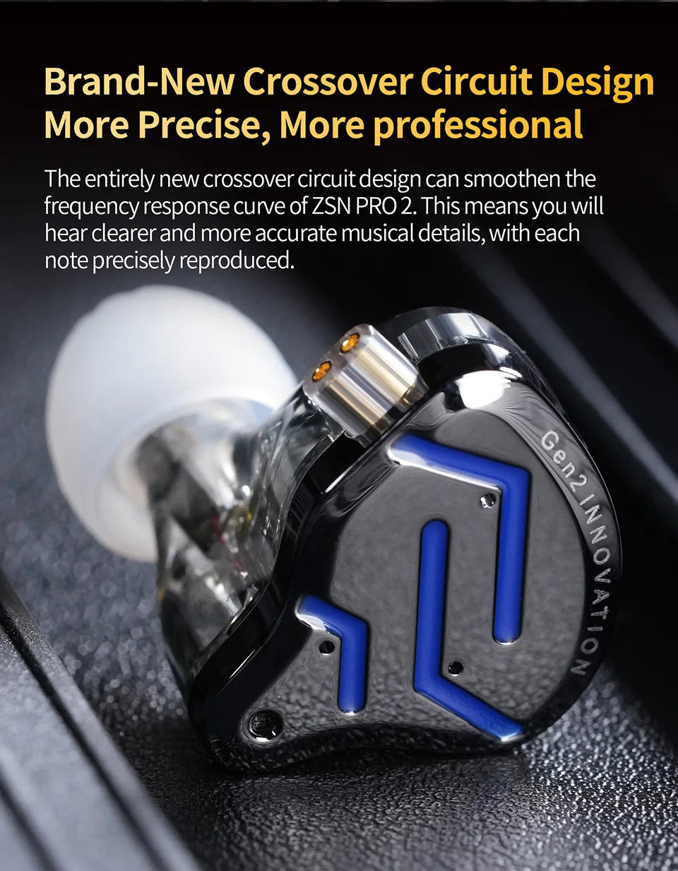 KZ-ZSN Pro 2 In Ear Metal Earphones, HiFi Bass Headphone, Monitor Earbuds, Esporte Headset Cancelamento de Ruído, 1BA + 1DD Tecn