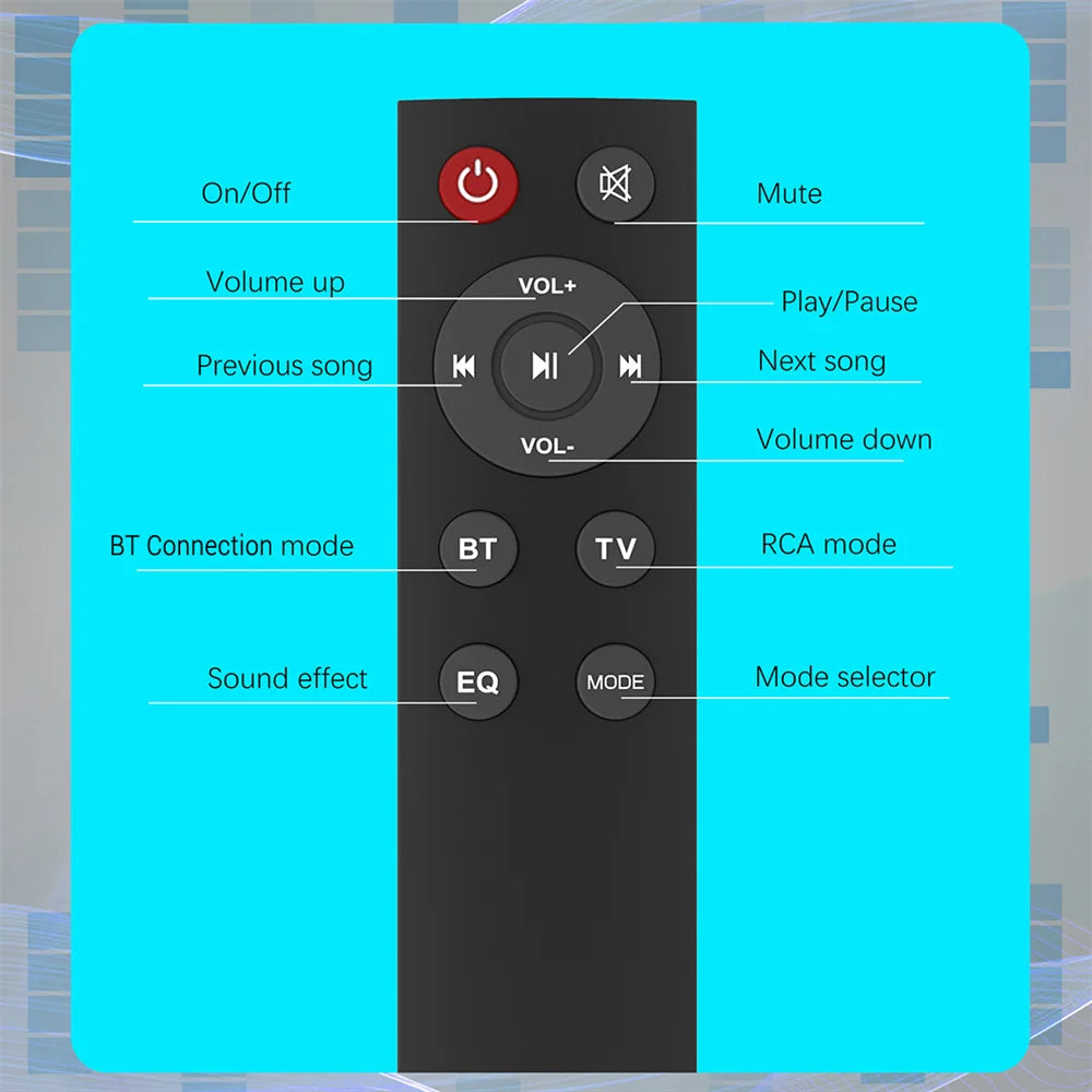Sound Bar TV Sound System Bluetooth Speaker Wireless Subwoofer Bass Home Theater Rechargeable Lound Portable Speaker