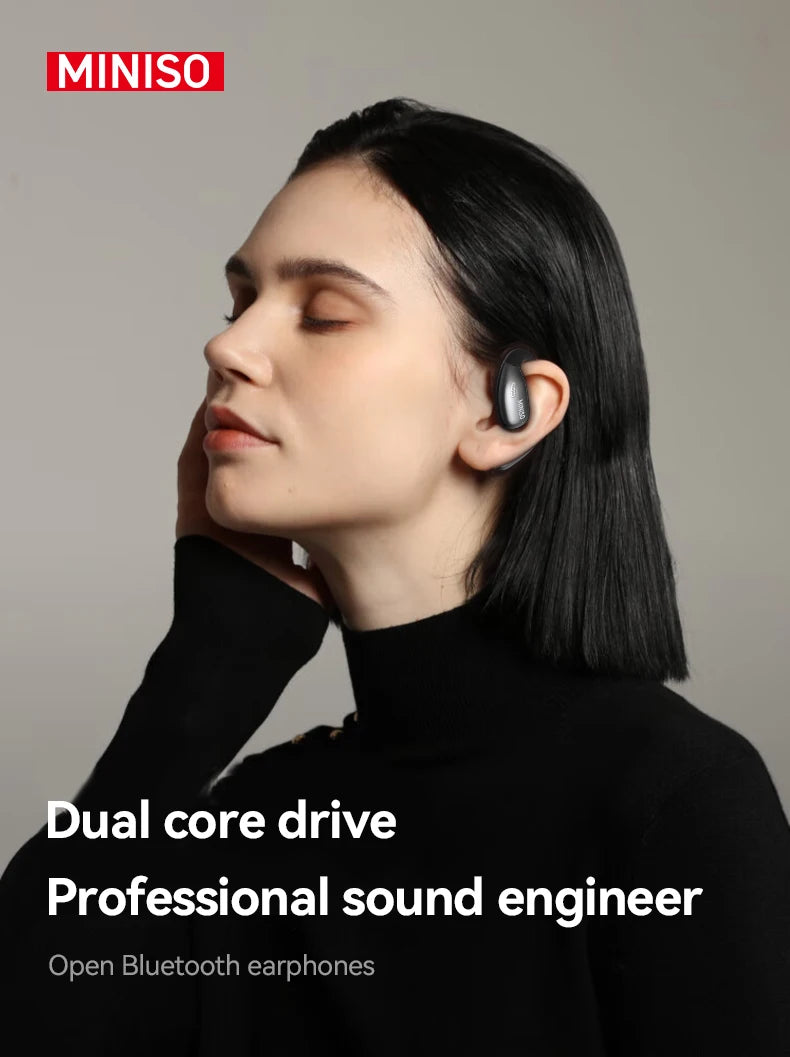 MINISO X28 Bluetooth Headset 5.4 Sports Headset Button Control Noise Cancelling Foldable Ear Hanging Headphones 48 Hours Of Lon