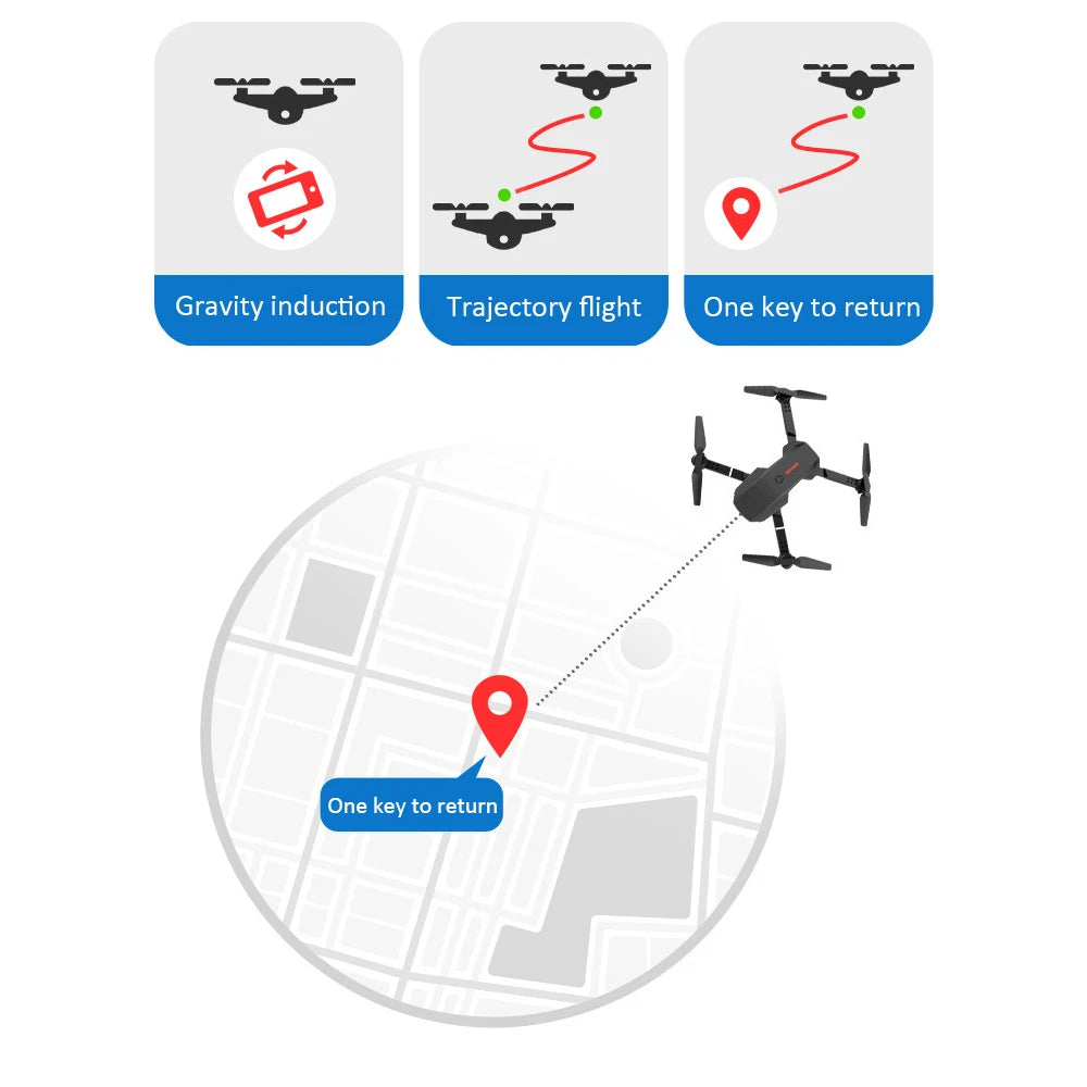 E88 Pro RC Drone WiFi FPV Height Hold Foldable Obstacle Avoidance 4K Wide-Angle HD Camera Quadrotor Helicopter Children's Toys